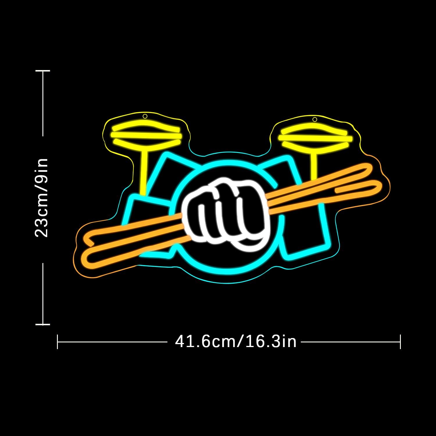 Drum Set Neon Sign USB Powered - Lighting Decoration Ideas review and price