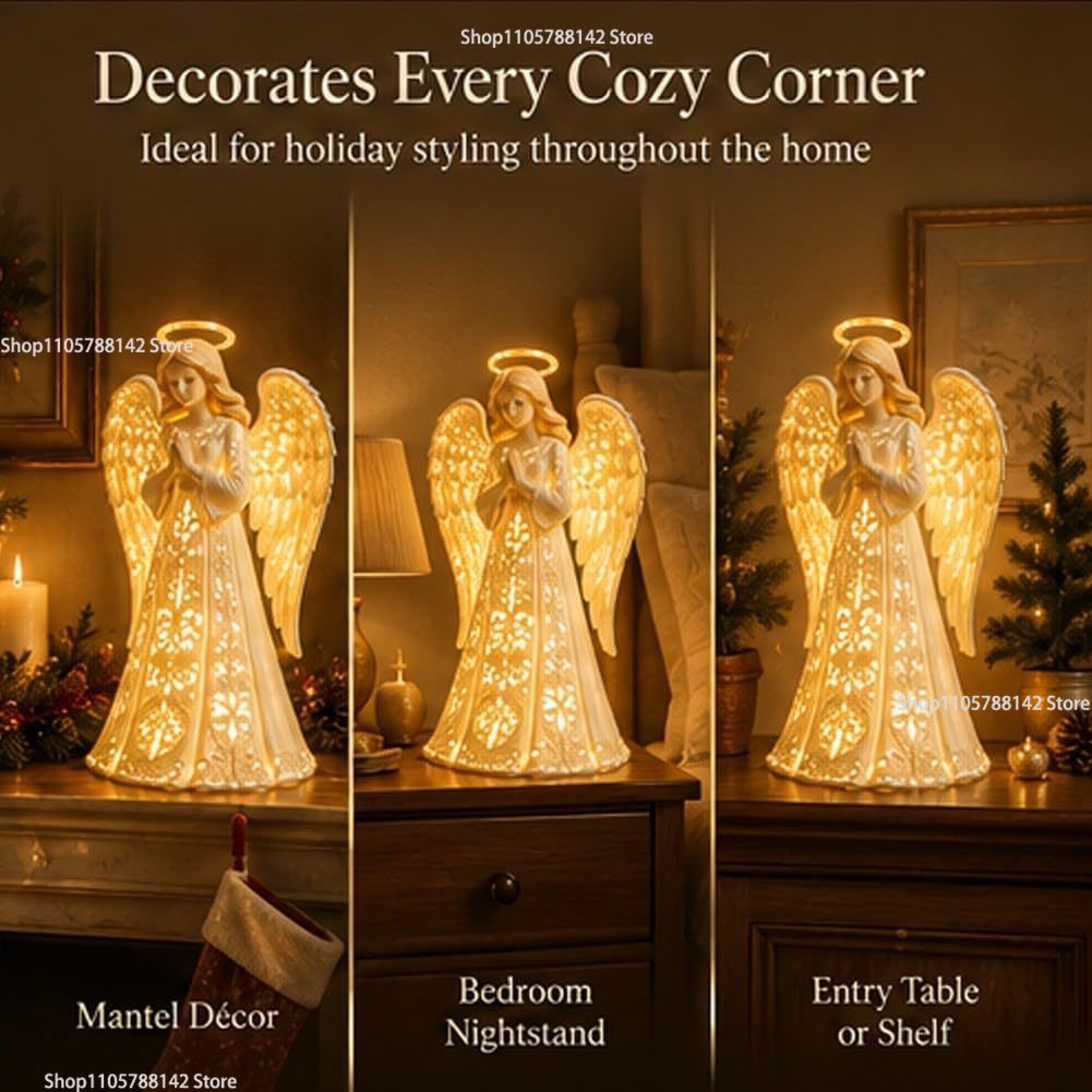 Christmas Angel Blessing Wall  - Lighting Christmas Decor review and price