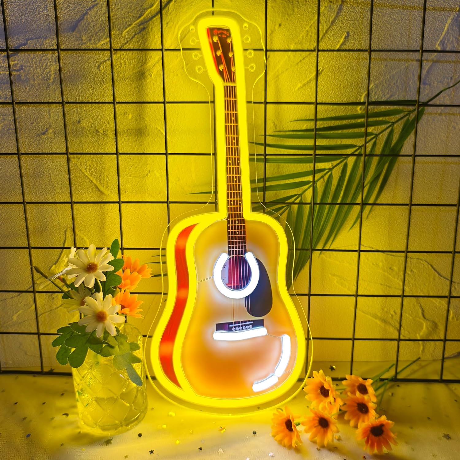 Acoustic Guitar LED Neon Sign  - Lighting Christmas Decor review and price